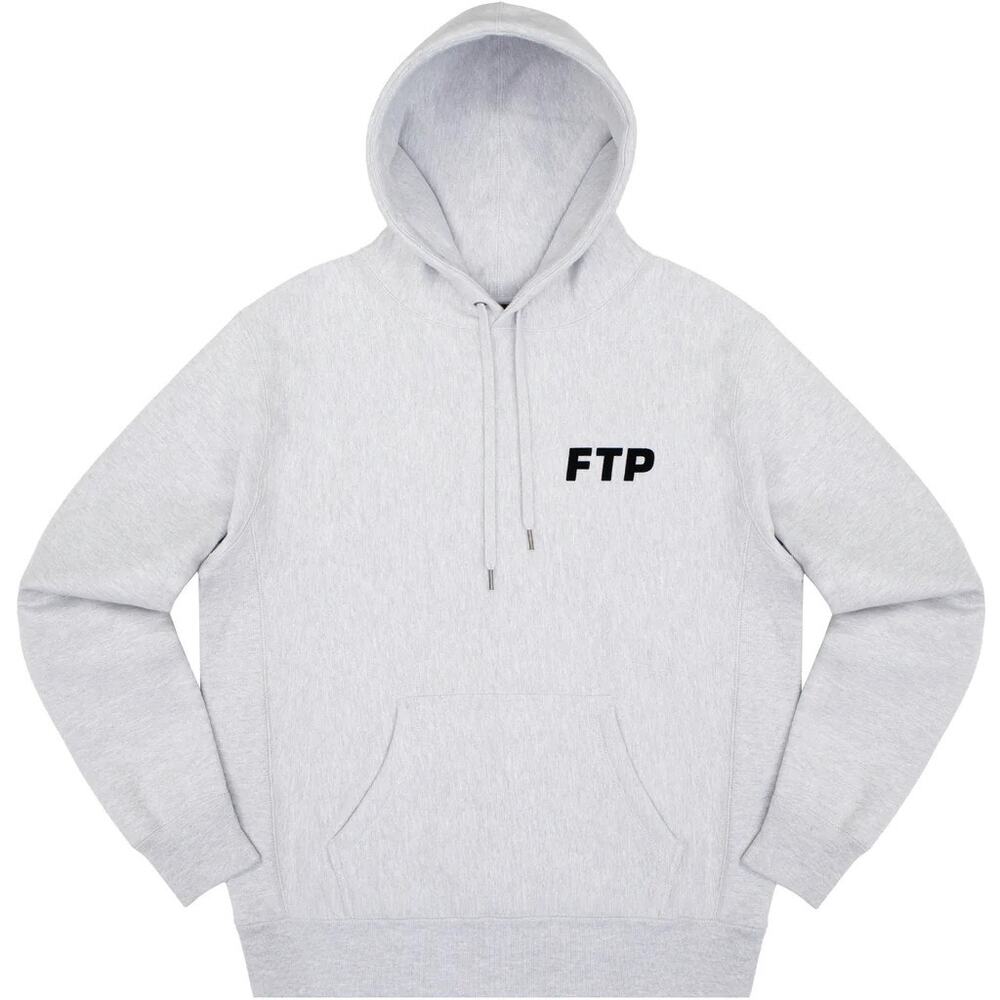 FTP Flocked Logo Pullover – Size XL – Heather Gray – As Pictured